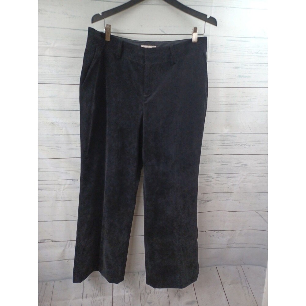 Coldwater Creek Trouser Fit Soft Corduroy Pants Petite 14 P14 Black
